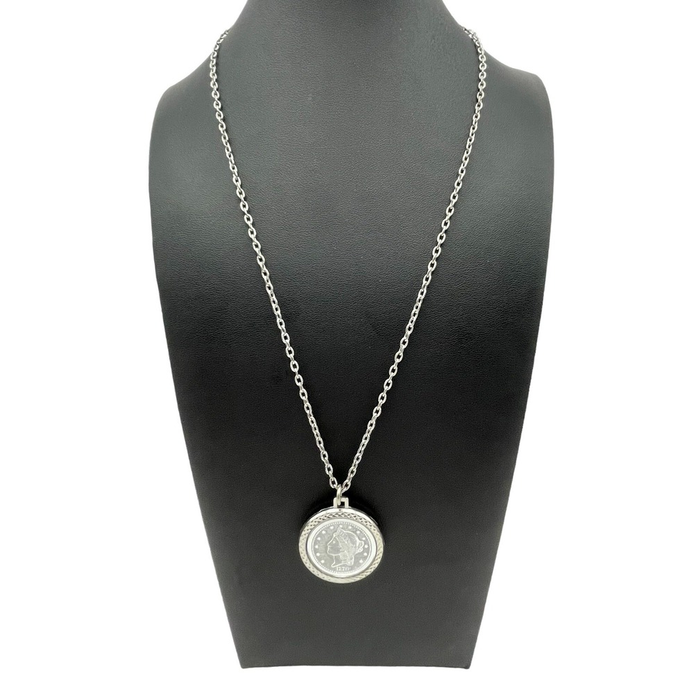 Vintage 1776 Replica 20 Dollar Coin Necklace Pendant with 24" chain Silver‎ Tone